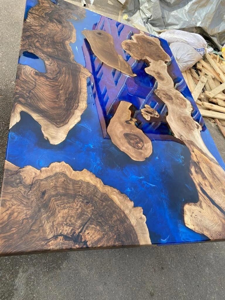 Alluring River Blue Epoxy Resin Table Dining Table Living Room Table Coffee Table Center Table Kitchen Table Console Table Patio Table Side/End Table Home Décor - resinhomefurniture