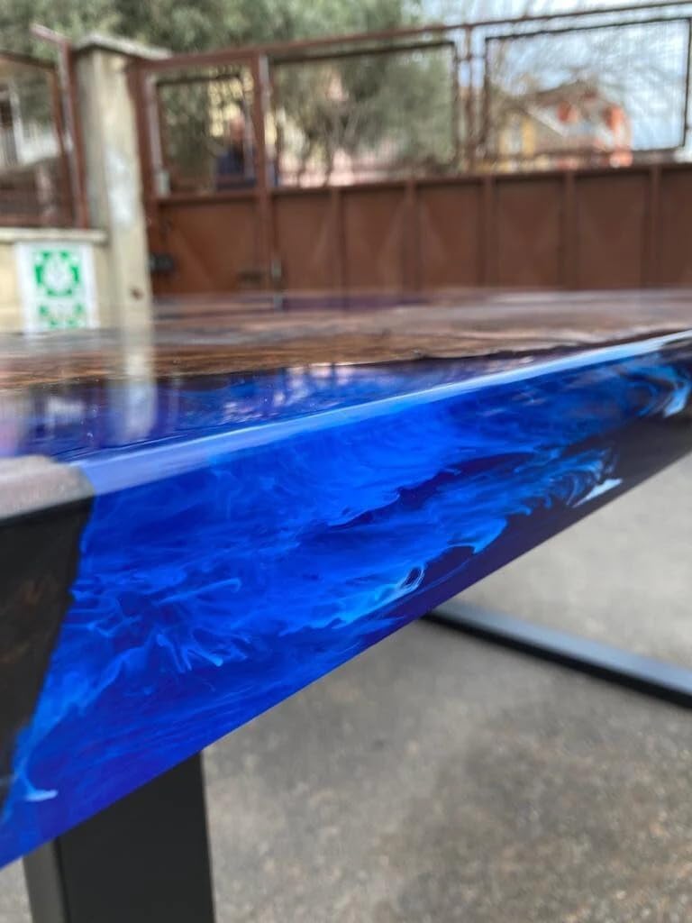 Alluring River Blue Epoxy Resin Table Dining Table Living Room Table Coffee Table Center Table Kitchen Table Console Table Patio Table Side/End Table Home Décor - resinhomefurniture