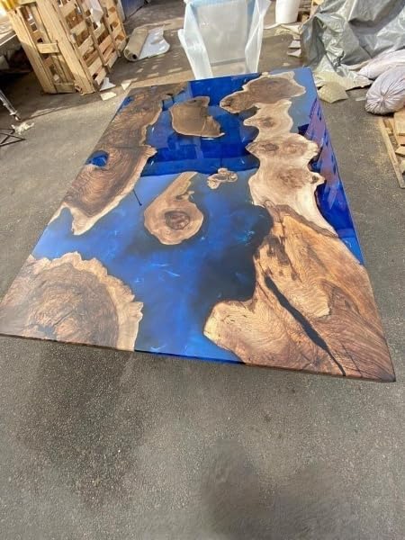 Alluring River Blue Epoxy Resin Table Dining Table Living Room Table Coffee Table Center Table Kitchen Table Console Table Patio Table Side/End Table Home Décor - resinhomefurniture