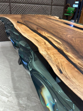 Ancient Crystal Clear Epoxy Conference Table Meeting Table Office Table Living Room Table Dining Table Coffee Table Bar Counter Table Hallway Table Home Decor - resinhomefurniture