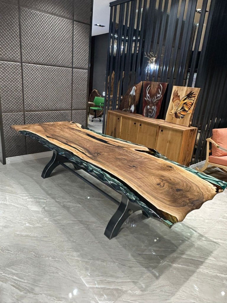 Ancient Crystal Clear Epoxy Conference Table Meeting Table Office Table Living Room Table Dining Table Coffee Table Bar Counter Table Hallway Table Home Decor - resinhomefurniture