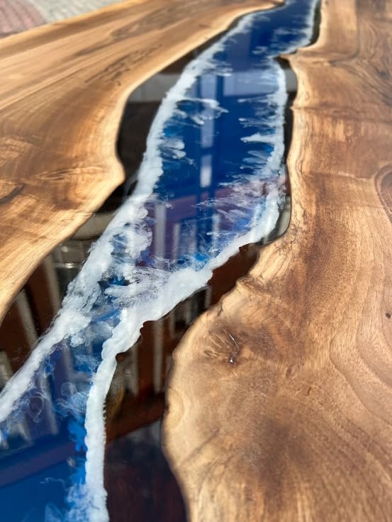 Attractive Blue Epoxy Resin Dining Table Coffee Table Conference Table Kitchen Table Living Room Table Bar Counter Table End Table Side Table Patio Table Home Décor - resinhomefurniture