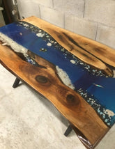 Beautiful Mount Seashore Epoxy Resin Table with Sea Shells and Rock Dining Table Living Room Table Coffee Table Console Table Coastal Table Patio Table Home Décor - resinhomefurniture