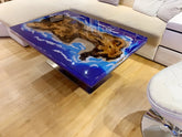 Blue Island River Look Epoxy Resin Dining Table Coffee Table End Table Wooden Table Living Room Table Bar Counter Home D?cor side Table Top - resinhomefurniture