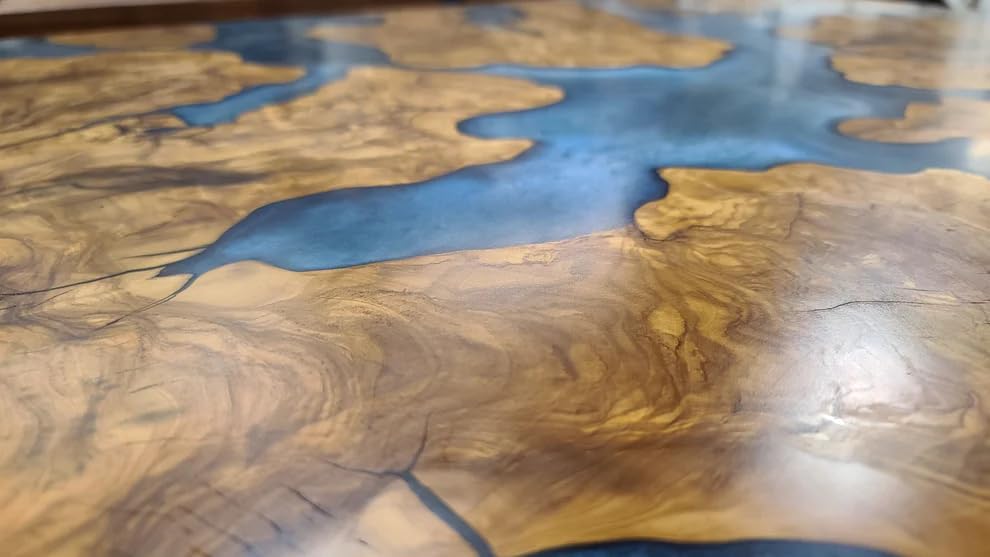 Classic Blue River Flow Epoxy Resin Dining Table Coffee Table End Table Wooden Table Living Room Table Home Decor Confrence Table Table Top End Table - resinhomefurniture