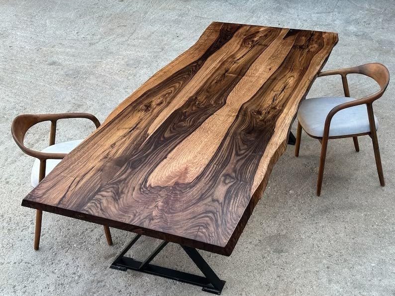 Classic Wooden Live Edge Table Top Solid Wood Dining Table Rustic Living Room Table Epoxy Table Bar Counter Resin River Table Home Décor Conference Table - resinhomefurniture