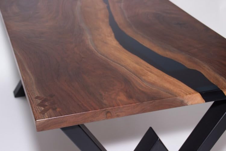 Creek Black Deccan Epoxy Resin Dining Table Living Room Table Coffee Table Console Table Patio Table Conference Table Bar Counter Table Kitchen Table Home Decor - resinhomefurniture