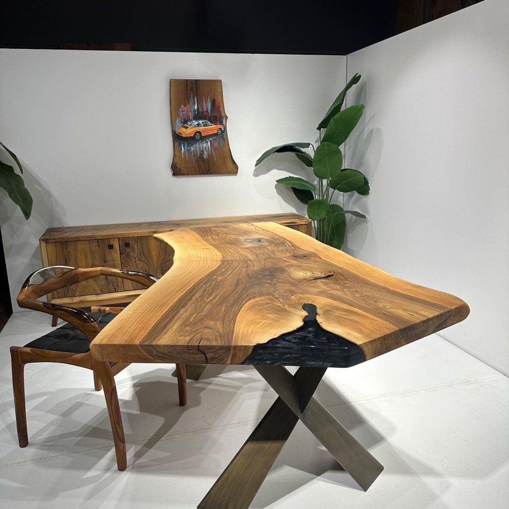 Custom Made Attic Live Edge Dining Table Living Room Table Kitchen Table Center Table Meeting Table Home Office Table Entryway Table Bar Counter Table Home Décor - resinhomefurniture