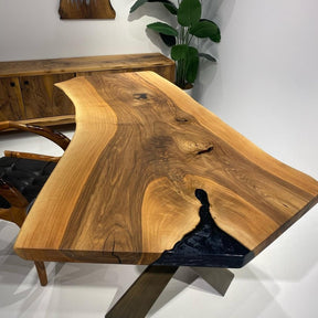 Custom Made Attic Live Edge Dining Table Living Room Table Kitchen Table Center Table Meeting Table Home Office Table Entryway Table Bar Counter Table Home Décor - resinhomefurniture