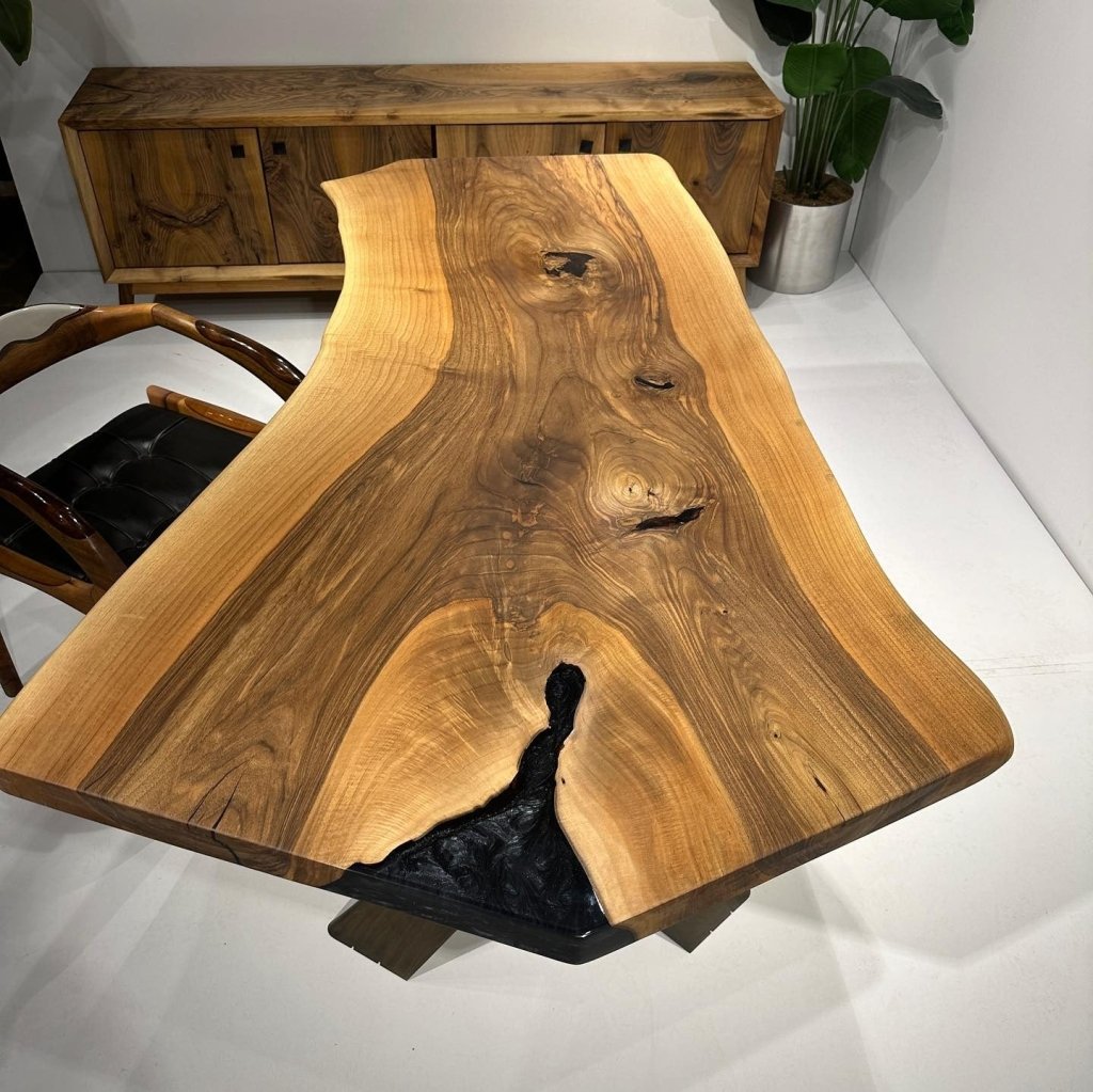 Custom Made Attic Live Edge Dining Table Living Room Table Kitchen Table Center Table Meeting Table Home Office Table Entryway Table Bar Counter Table Home Décor - resinhomefurniture