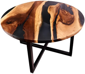 Custom Made Black Round Epoxy Resin Round Table Top Dinning Table Coffee Table End Table Top Living Room Table Bar Counter Home Decor - resinhomefurniture