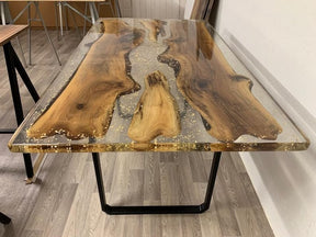 Custom Made Handmade Clear Epoxy Resin Rustic Table Dining Table Console Table Side/End Table Living Room Coastal Table Bar Counter Table Home Décor - resinhomefurniture