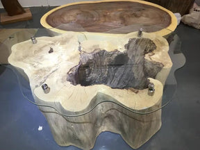 Custom Made Live Edge Log for Round Coffee Table Full Log Coffee Table Side/End Table Luxury Coffee Table Live Edge Table Epoxy Table Resin Dining Table Home Decor (Without Glass) - resinhomefurniture