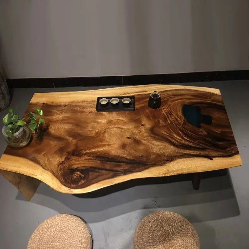 Custom Made Live Edge Table Top Wooden Dinning Table Side/End Table Top Coffee Table Bar Counter Living Room Table Home D?cor - resinhomefurniture