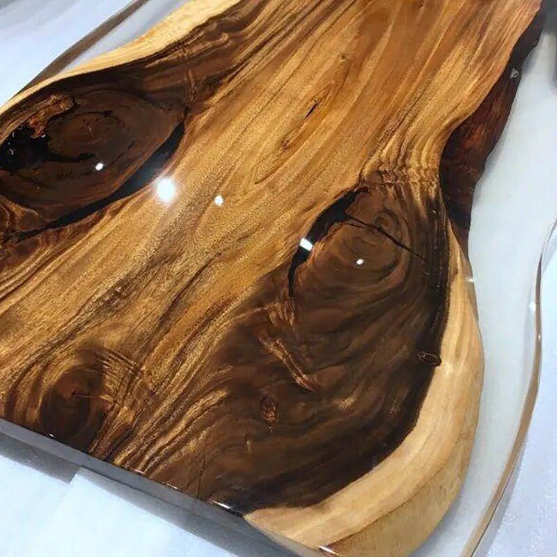 Custom Made Live Edge With Clear Resin Table Epoxy Dining Table Coffee Table End Table Bar Counter Living Room Table Wall Art Wooden Table - resinhomefurniture