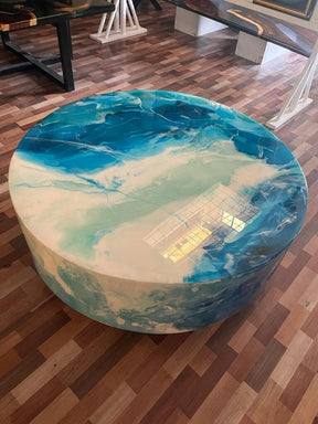 Custom Made Realistic Ocean Beach Dinning Table Coffee Table Side/End Table Top Living Room Table Bar Counter Home D?cor. Without Legs - resinhomefurniture