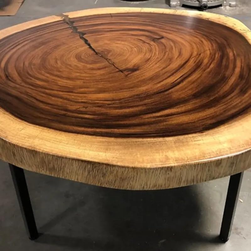 Custom Made Round Live Edge Table Dining Table Coffee Table End Table Bar Counter Top Living Room Table Wall Art Wooden Table - resinhomefurniture