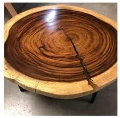 Custom Made Round Live Edge Table Dining Table Coffee Table End Table Bar Counter Top Living Room Table Wall Art Wooden Table - resinhomefurniture