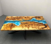 Custom Made Unique River Wave Table Epoxy Dining Table for 2, 4, 6, 8 Resin Coffee Table Living Room Table Epoxy Table Top Home Décor Bar Counter - resinhomefurniture