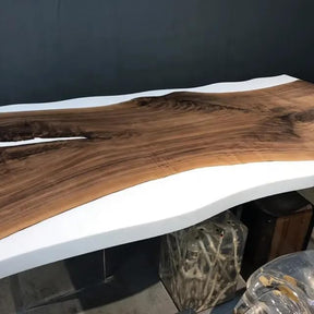 Custom Made Wood Resin Epoxy Ice Look Dinning Table Coffee Table Side/End Table Coastal Table Top Living Room Table Bar Counter Home Décor - resinhomefurniture