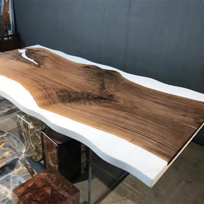 Custom Made Wood Resin Epoxy Ice Look Dinning Table Coffee Table Side/End Table Coastal Table Top Living Room Table Bar Counter Home Décor - resinhomefurniture