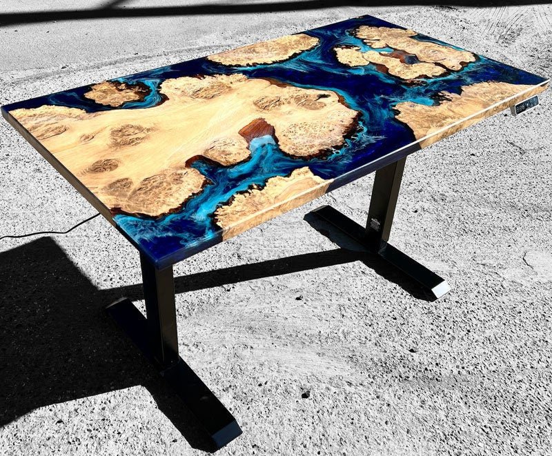 Custom Wood Ocean Flow Look Resin Epoxy Table Coastal table Top Dining Table Coffee Table Side/End Table Home D?cor - resinhomefurniture