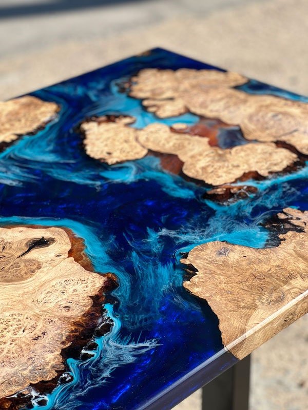 Custom Wood Ocean Flow Look Resin Epoxy Table Coastal table Top Dining Table Coffee Table Side/End Table Home D?cor - resinhomefurniture