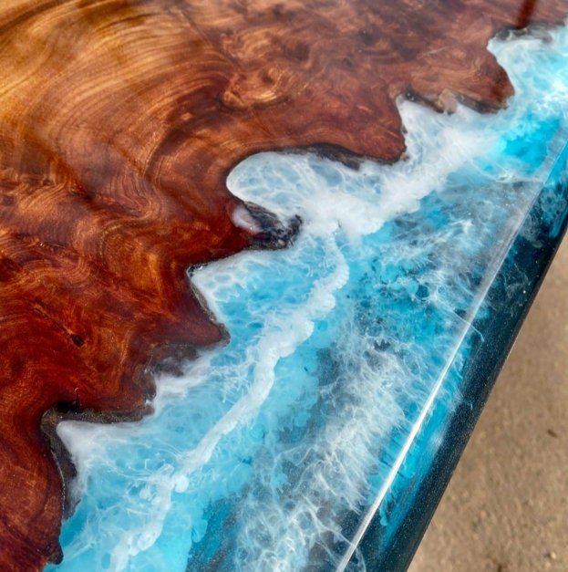 Custom Wood Resin Epoxy Classic Ocean Beach feel Table Coastal table Top Dining Table Coffee Table Side/End Table Home D?cor - resinhomefurniture