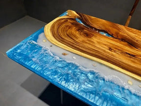 Custom Wood Resin Epoxy Classic Ocean Look Table Coastal table Top Dining Table Coffee Table Side/End Table Bar Counter Home D?cor - resinhomefurniture