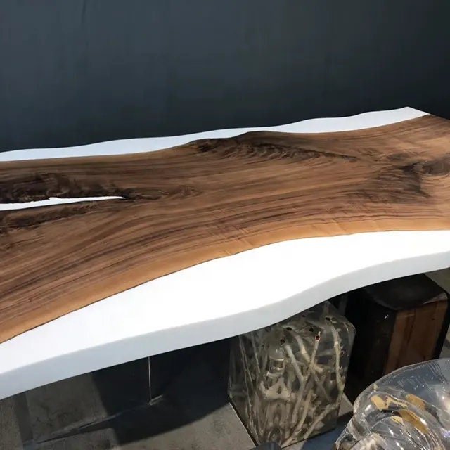 Custom Wood With Ice Look Resin Epoxy Table Coastal table Top Dining Table Coffee Table Side/End Table Bar Counter Home D?cor - resinhomefurniture