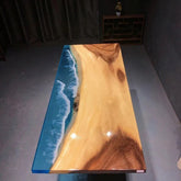 Customized Large Epoxy Table, Blue Ocean Look, Dining Table for 2, 4, 6, 8, Living Room Table Epoxy Coffee Table Top, Resin Bar Counter - resinhomefurniture