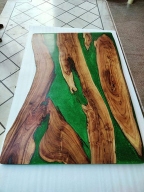 Customized Large Epoxy Table, Blue Resin Dining Table for 2, 4, 6, 8 Green Forest Table, Epoxy Coffee Table, Living Room Table, Home d?cor - resinhomefurniture