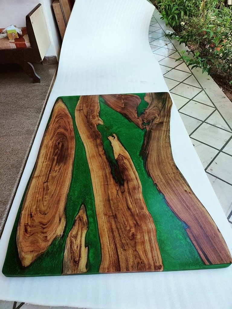 Customized Large Epoxy Table, Blue Resin Dining Table for 2, 4, 6, 8 Green Forest Table, Epoxy Coffee Table, Living Room Table, Home d?cor - resinhomefurniture