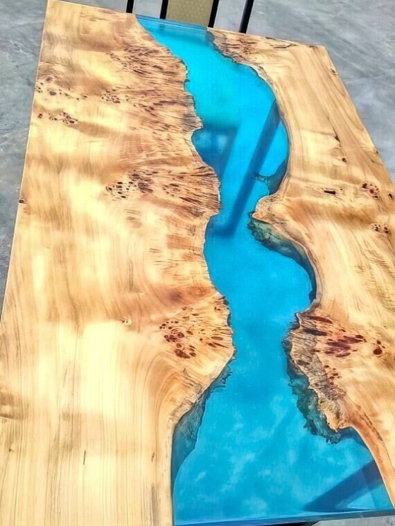 Customized Large Epoxy Table, Clear Resin Look, Dining Table for 2, 4, 6, 8, Living Room Table Epoxy Coffee Table Top, Resin Bar Counter - resinhomefurniture