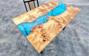 Customized Large Epoxy Table, Clear Resin Look, Dining Table for 2, 4, 6, 8, Living Room Table Epoxy Coffee Table Top, Resin Bar Counter - resinhomefurniture