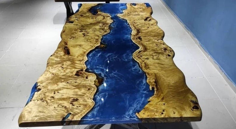 Customized Large Epoxy Table, Desert River Look, Dining Table for 2, 4, 6, 8, Living Room Table Epoxy Coffee Table Top, Resin Bar Counter - resinhomefurniture