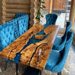 Customized Large Epoxy Table, Double Ocean Look, Dining Table for 2, 4, 6, 8, Living Room Table Epoxy Coffee Table Top, Resin Bar Counter - resinhomefurniture