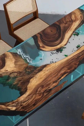 Customized Large Epoxy Table, Island Beach Look, Dining Table for 2, 4, 6, 8, Living Room Table Epoxy Coffee Table Top, Resin Bar Counter - resinhomefurniture