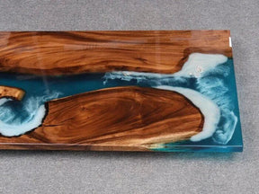 Customized Large Epoxy Table, Multi Blue Sea Look, Dining Table for 2, 4, 6, 8, Living Room Table Epoxy Coffee Table Top, Resin Bar Counter - resinhomefurniture