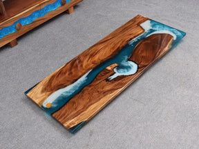 Customized Large Epoxy Table, Multi Blue Sea Look, Dining Table for 2, 4, 6, 8, Living Room Table Epoxy Coffee Table Top, Resin Bar Counter - resinhomefurniture