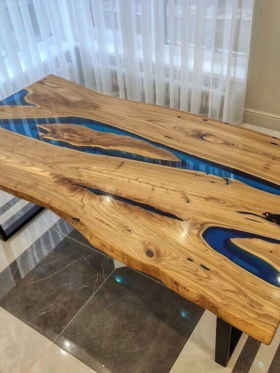 Customized Large Epoxy Table, Multi Resin River Look, Dining Table for 2, 4, 6, 8,Living Room Table Epoxy Coffee TableTop, Resin Bar Counter - resinhomefurniture