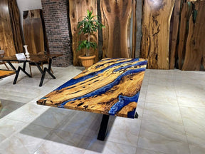 Customized Large Epoxy Table, Multi River Resin, Dining Table for 2, 4, 6, 8, Living Room Table Epoxy Coffee Table Top, Resin Bar Counter - resinhomefurniture