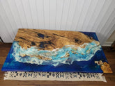 Customized Large Epoxy Table, Ocean Blue Resin, Dining Table for 2, 4, 6, 8, Living Room Table Epoxy Coffee Table Top, Resin Bar Counter - resinhomefurniture