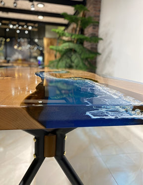 Customized Large Epoxy Table, Ocean With Star Fish ,Dining Table for 2, 4, 6, 8, Living Room Table Epoxy Coffee Table Top, Resin Bar Counter - resinhomefurniture