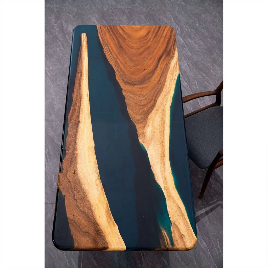 Customized Large Epoxy Table, Resin Dark Blue, Dining Table for 2, 4, 6, 8, Living Room Table Epoxy Coffee Table Top, Resin Bar Counter - resinhomefurniture