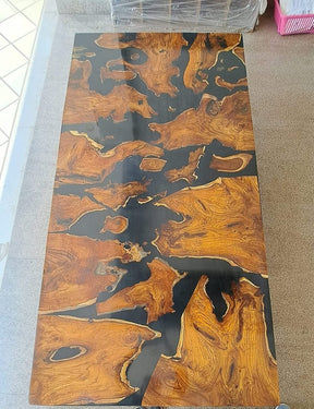 Customized Large Epoxy Table, Resin Dining Table for 2, 4, 6, 8 Glossy Black Table, Epoxy Coffee Table, Living Room Table, Home d?cor - resinhomefurniture