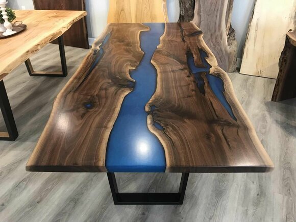 Customized Large Epoxy Table, Resin River Look, Dining Table for 2, 4, 6, 8, Living Room Table Epoxy Coffee Table Top, Resin Bar Counter - resinhomefurniture