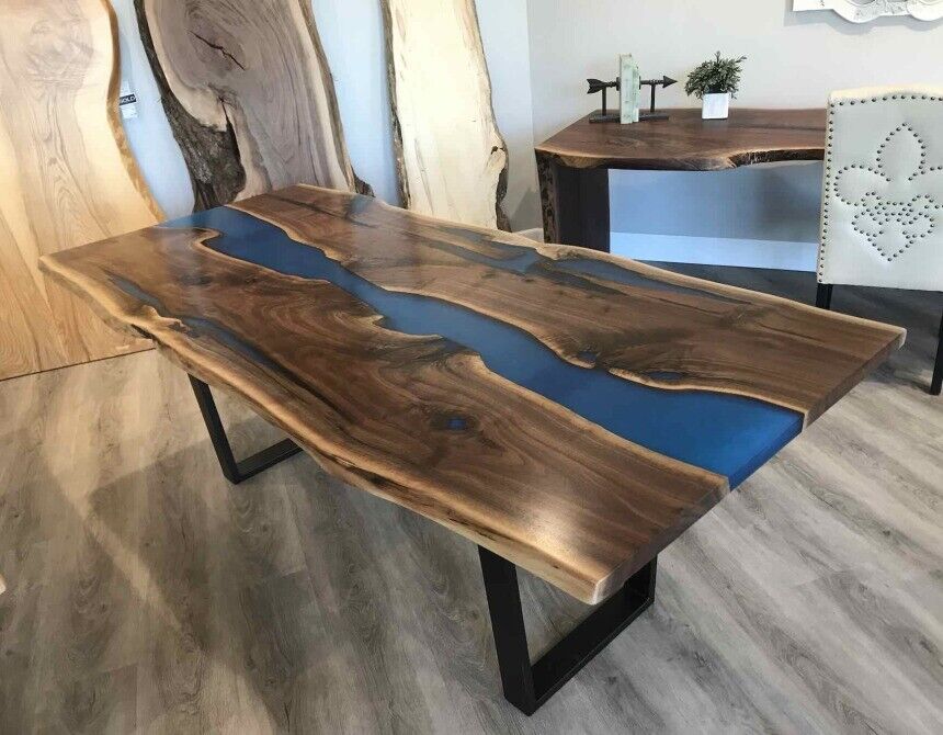 Customized Large Epoxy Table, Resin River Look, Dining Table for 2, 4, 6, 8, Living Room Table Epoxy Coffee Table Top, Resin Bar Counter - resinhomefurniture