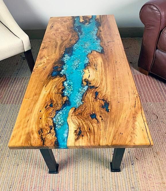 Customized Large Epoxy Table, River With Stone, Dining Table for 2, 4, 6, 8, Living Room Table Epoxy Coffee Table Top, Resin Bar Counter - resinhomefurniture