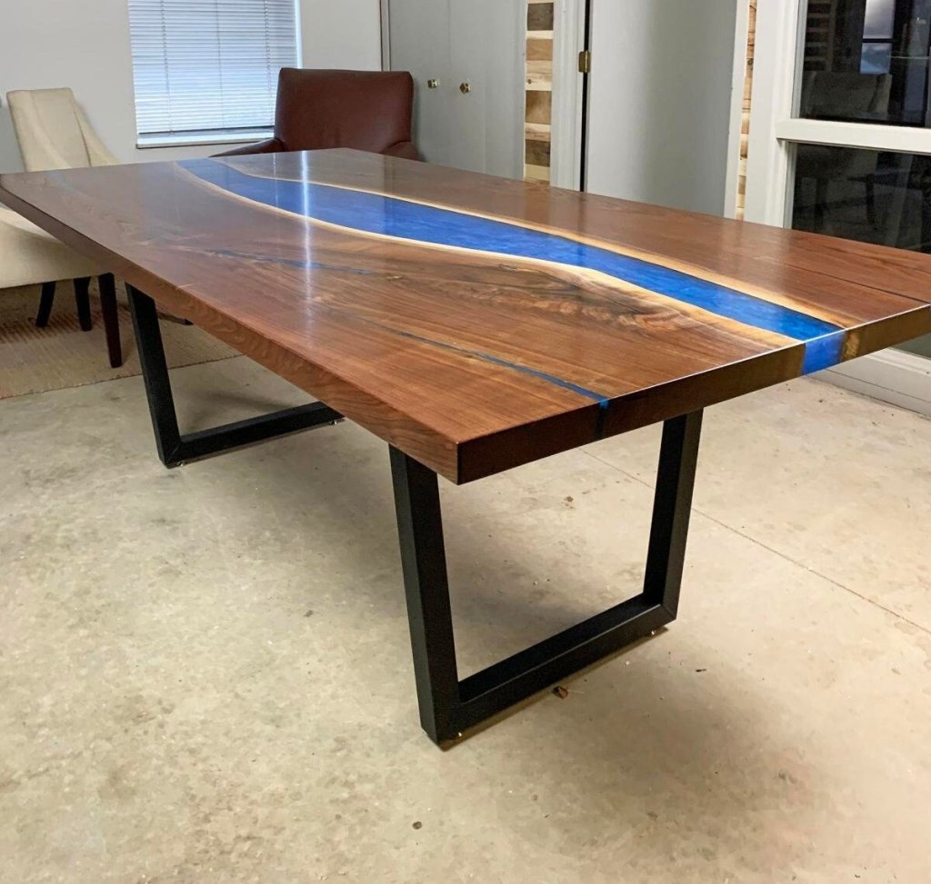 Customized Large Epoxy Table, Single River Wave, Dining Table for 2, 4, 6, 8, Living Room Table Epoxy Coffee Table Top, Resin Bar Counter - resinhomefurniture